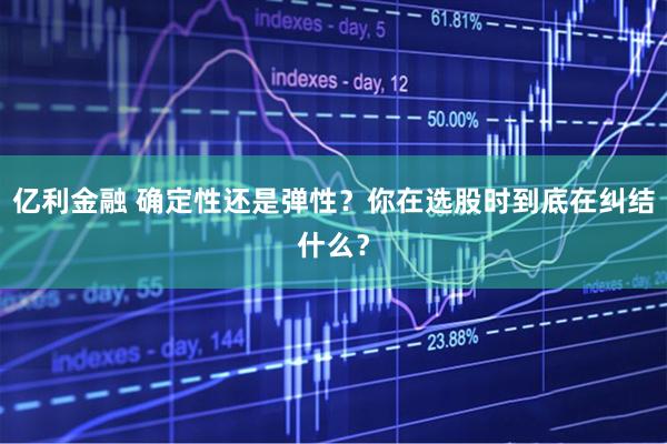 亿利金融 确定性还是弹性？你在选股时到底在纠结什么？